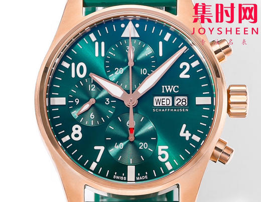 新品 红金绿盘绝美配色 IWC万国 TW飞行员计时系列 新款IW388110 男士腕表 商品图3