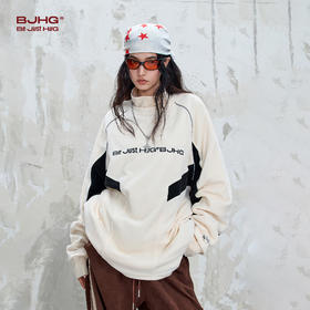 BJHG不计后果 撞色拼接摇粒绒卫衣男女款秋季休闲运动情侣长袖T恤