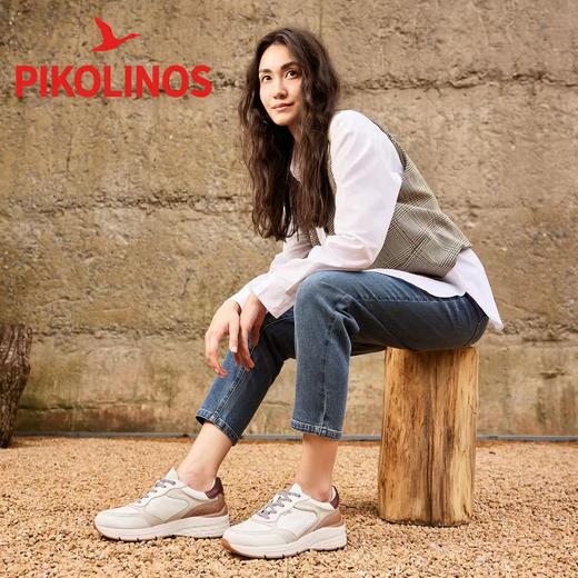 【Pikolinos】  B3F  |  派高雁秋季牛皮深口圆头系带平跟拼色休闲鞋PL254701 商品图3