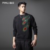 PINLI品立2025秋季新款烫钻圆领套头卫衣潮牌百搭长袖休闲男上衣BG253109009 商品缩略图2