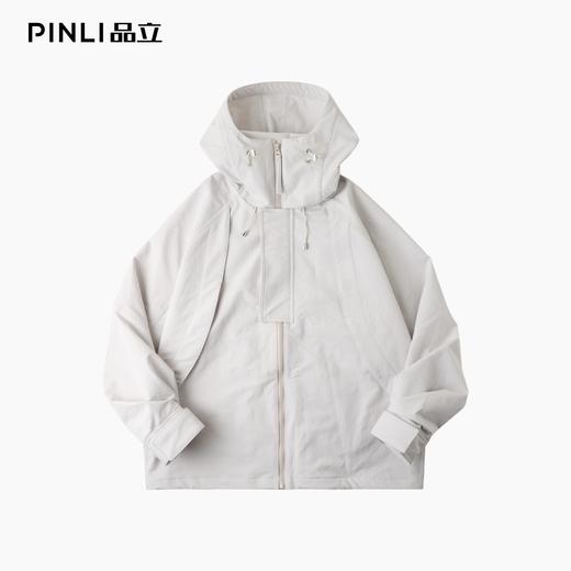 PINLI品立2025秋季新款男士宽松连帽休闲夹克工装茄克外套上衣潮GD253104007 商品图3