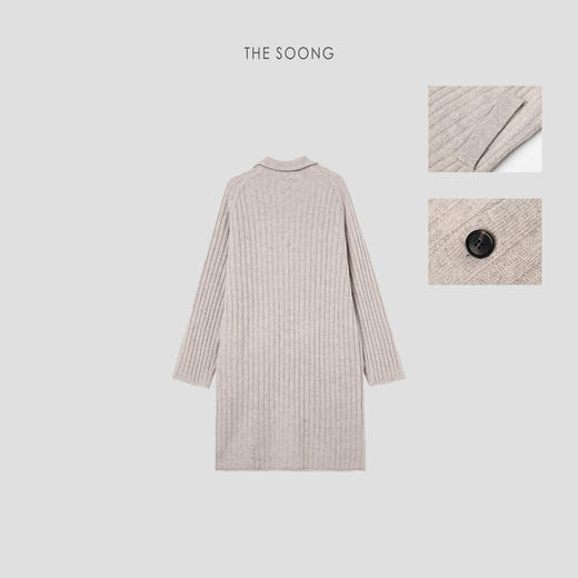 THESOONG/100%巴素兰羊毛针织长袖开衫女中长款外HWMY7526 商品图9