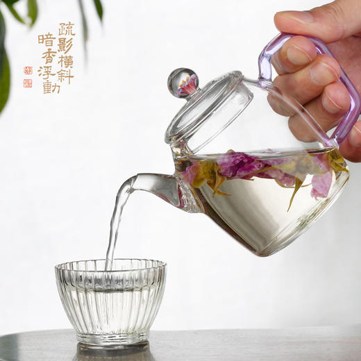 暗香疏影/秦权小泡壶/高硼硅玻璃耐热泡茶壶家用耐高温可煮200ml 商品图5