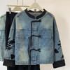 新中式盘扣设计感，刺绣长袖休闲牛仔外套HR-XYFS6779 商品缩略图3