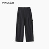 PINLI品立春季新款宽松直筒阔腿裤男士潮牌百搭黑色休闲长裤B253117020 商品缩略图3
