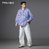 PINLI品立2025秋季新款男士宽松尖领条纹休闲长袖衬衫GD253113111 商品缩略图1