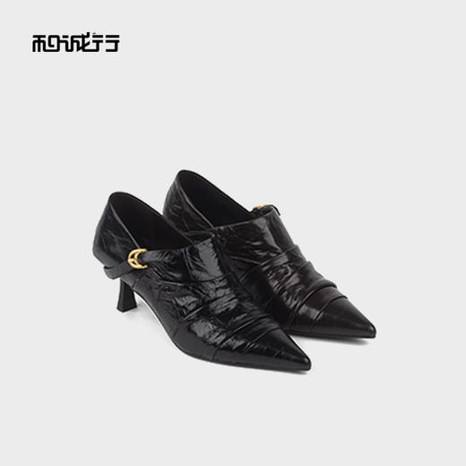 和诚行2025秋季新款细跟百搭显瘦女式满口鞋1080164 商品图4