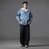 PINLI品立2025秋季新款宽松拼料连帽牛仔外套男潮牌印花休闲夹克GD253104107 商品缩略图4