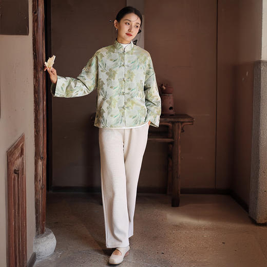 新中式外套，中国风缎面复古上衣提花外套QM-6582 商品图3