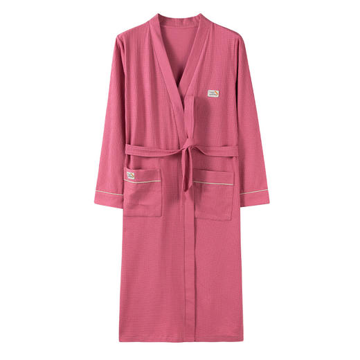 丁摩 华夫格情侣睡袍纯棉长袖高级感女士长袍秋冬新款男女浴袍5ZF-25771 商品图4