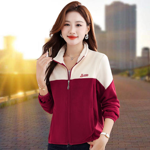 摇粒绒撞色外套冲锋衣，内胆秋冬加绒保暖徒步登山服TR-FB71170 商品图0