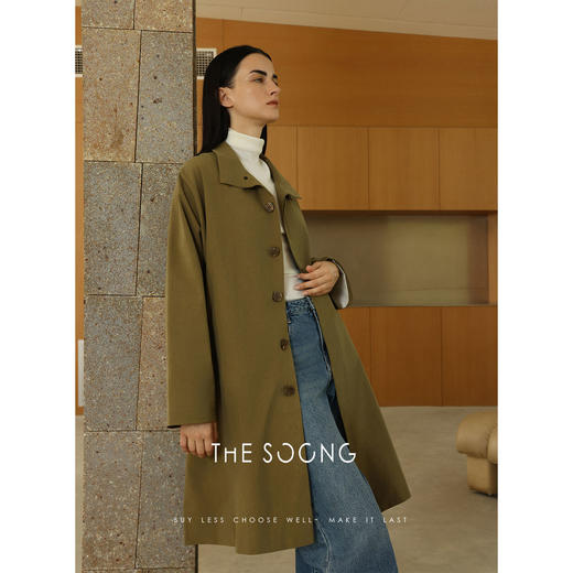 THESOONG/简约直筒中长款外套女开衫百搭休闲宽松秋季款HWFY7654 商品图7