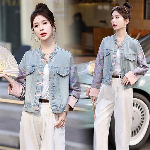 GUO风盘扣牛仔外套，时尚休闲外套HR-XYFS6780 商品图0