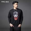 PINLI品立2025秋季新款印花熊猫套头卫衣男士潮牌落肩袖圆领上衣BG253109008 商品缩略图0