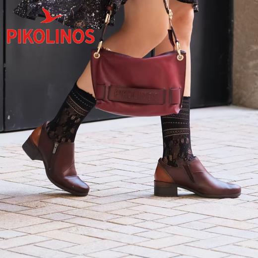 【Pikolinos】 B3F  派高雁秋季牛皮圆头纯色中粗跟侧拉链 通勤单鞋PL252714 商品图0