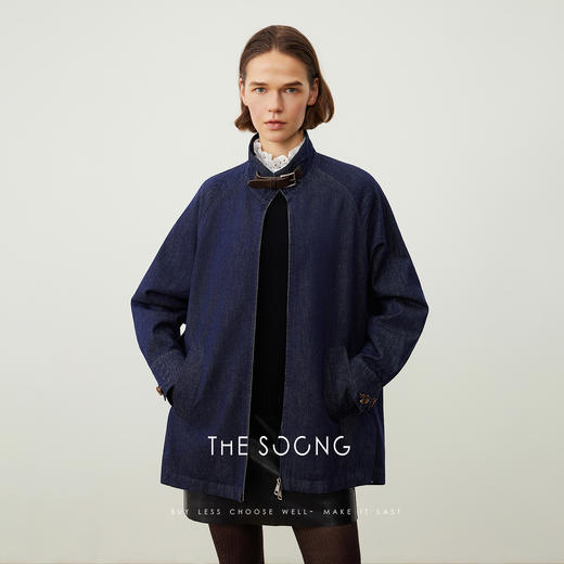 THESOONG/早秋经典复古蓝牛仔外套女2025新款小众设计感HWWT7666 商品图0