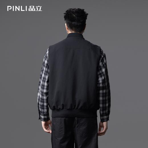 PINLI品立春季新款棒球领宽松梭织马甲无袖外套男GD253107109 商品图2