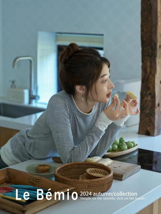 美洋同款假两件软糯打底衫叠穿王者巨显瘦 商品图2