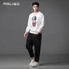 PINLI品立2025秋季新款印花熊猫套头卫衣男士潮牌落肩袖圆领上衣BG253109008 商品缩略图1