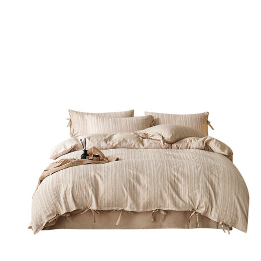 【亚麻大提花贡缎磨毛四件套】亚麻大提花贡缎磨毛四件套民宿棉麻被套床单4件套 商品图5