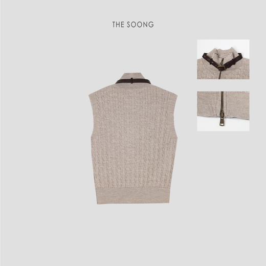 THESOONG/100%羊毛坎肩马甲女秋外穿时髦洋气时尚针织HWMJ7667 商品图7