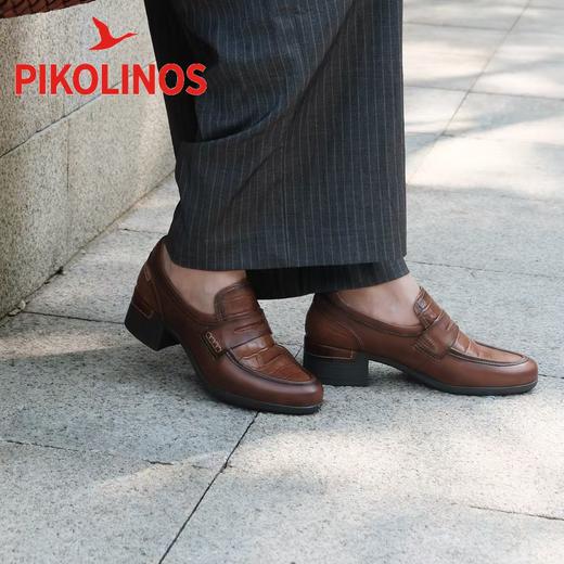 【Pikolinos】 B3F  |  派高雁25秋季牛皮套脚纯色中粗跟乐福鞋PL252713 商品图1
