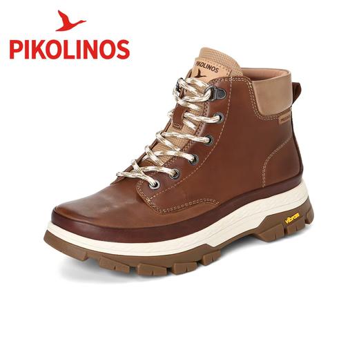 【Pikolinos】  B3F |  派高雁冬季多种材质拼接圆头平跟系带马丁靴PA257301 商品图0