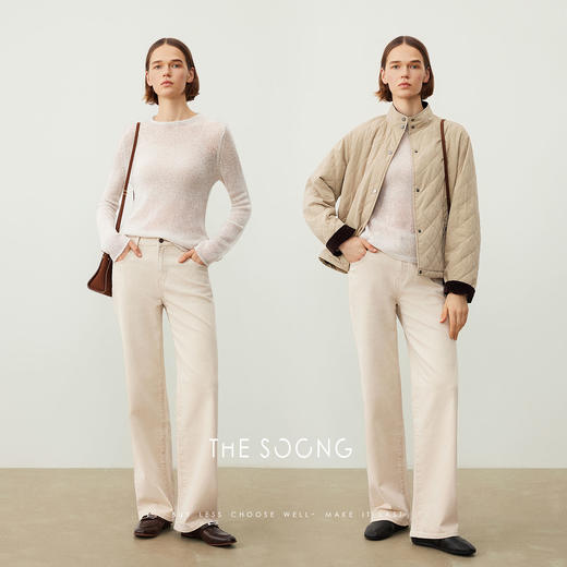 THESOONG/ 139g绵羊毛针织衫女套头圆领柔软 HBMY6519 商品图3