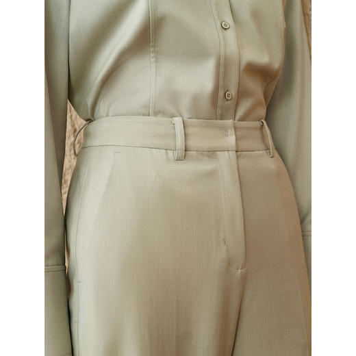 INSUN恩裳老钱风羊毛直筒休闲裤 商品图3