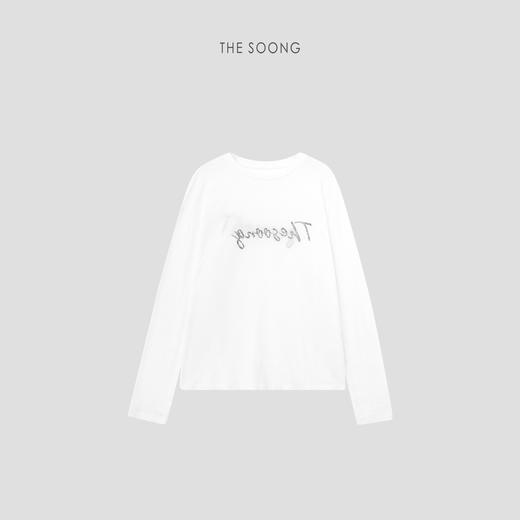 THESOONG/正反两穿秋季T恤女长袖微透字母上衣打底衫百搭HBTX7343 商品图4