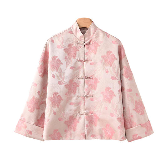 新中式外套，中国风缎面复古上衣提花外套QM-6582 商品图4