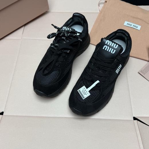 XX82-miumiu牛反绒皮 双色鞋带网面拼接时尚百搭简约潮流款生活休闲鞋-（KS*MM） 商品图5