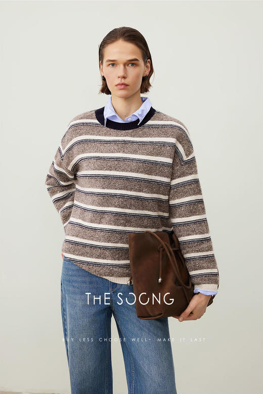 THESOONG/430g 打底羊绒羊毛毛衣女长袖套头休闲秋季HWMY7583 商品图4