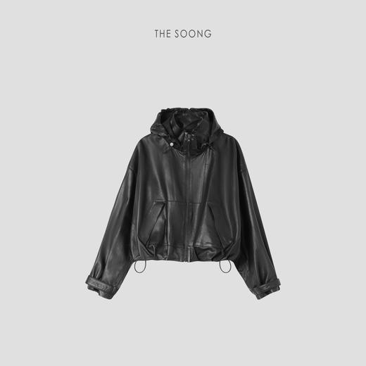 THESOONG/土耳其进口真皮羊皮衣外套开衫女秋冬连帽上衣HWPY7784 商品图5