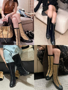 CH-SH 25A 拼皮高跟中筒靴