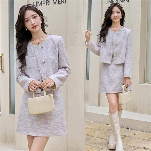 斜门襟重工钉珠，短裙两件套HR-YJLY8651 商品图1