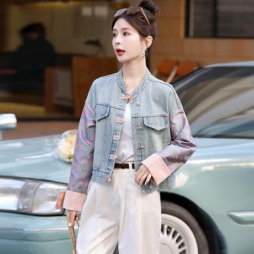 GUO风盘扣牛仔外套，时尚休闲外套HR-XYFS6780 商品图1