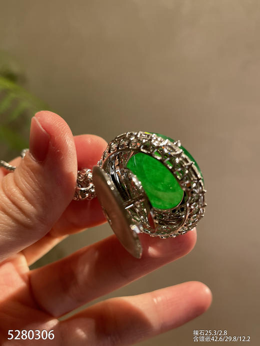 老坑艳绿圆牌吊坠【5280306】具体价格微信咨询 商品图7