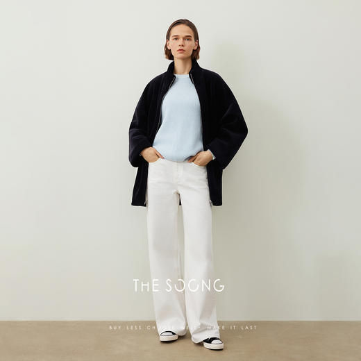 THESOONG/秋冬绵羊毛山羊绒衫毛衣女圆领针织打底衫内搭HLMY6902 商品图3