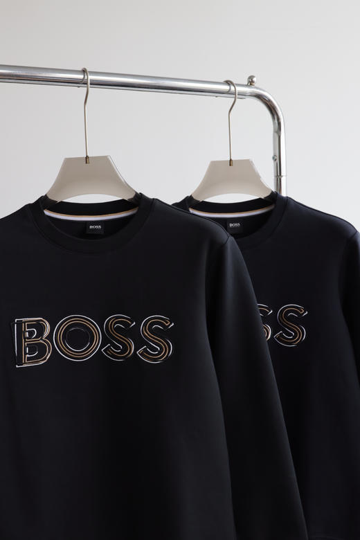 H.B 双面平纹 重影刺绣 棉质圆领卫衣 WY909 商品图2