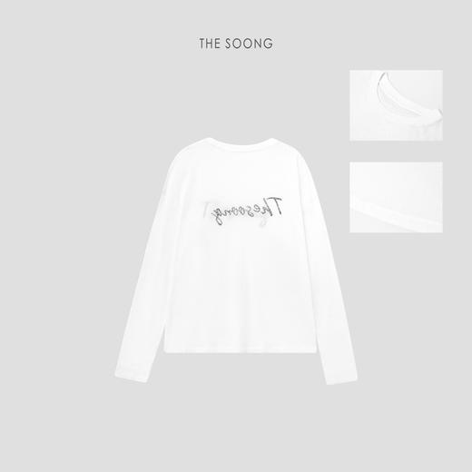 THESOONG/正反两穿秋季T恤女长袖微透字母上衣打底衫百搭HBTX7343 商品图7