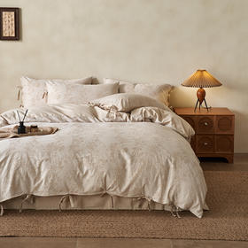 【亚麻大提花贡缎磨毛四件套】亚麻大提花贡缎磨毛四件套民宿棉麻被套床单4件套