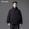 PINLI品立2025秋季新款拉链装饰宽松连帽夹克男士插肩袖休闲外套GD253104103 商品缩略图4