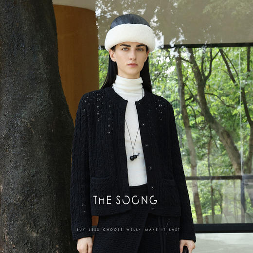 THESOONG/纯手工勾花早秋毛衣打底衫女外穿针织开衫长袖HWMY7656 商品图2