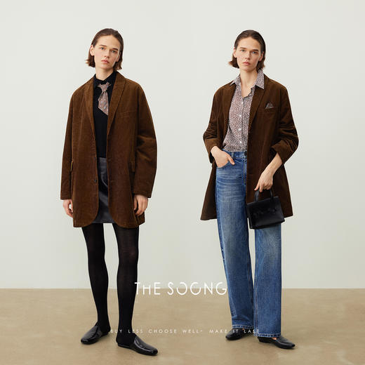 THESOONG/复古灯芯绒外套女早秋西装新款高端小个子保暖HWWT7522 商品图2