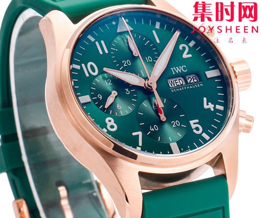 新品 红金绿盘绝美配色 IWC万国 TW飞行员计时系列 新款IW388110 男士腕表 商品图2