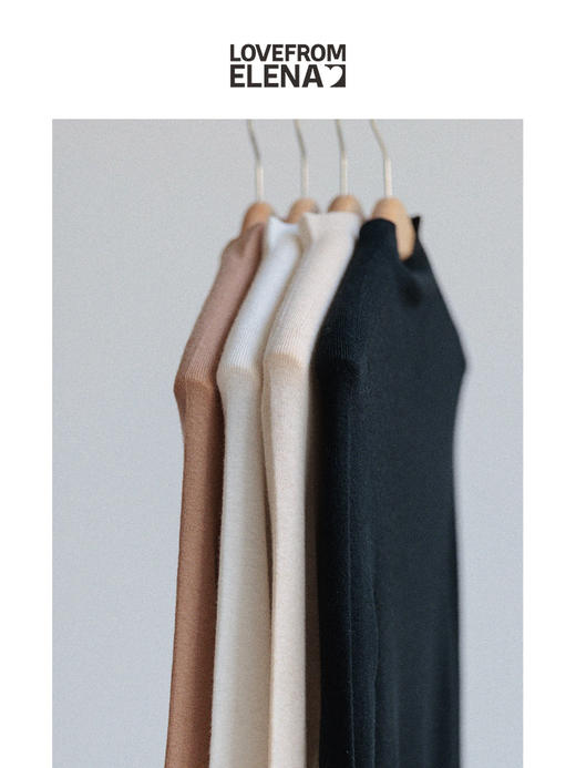 “可机洗丝羊绒” 一体织 半高领 针织打底衫 商品图1