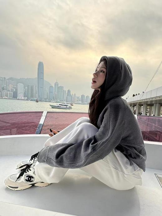 LULU流量明星芝麻灰宽松短款卫衣 商品图8