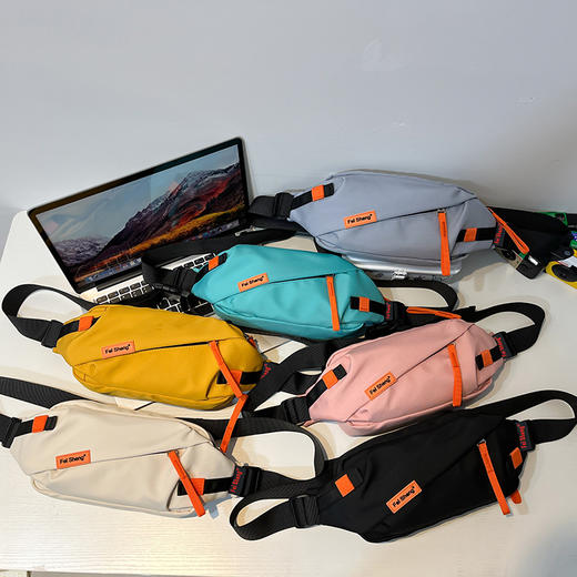 男士胸包新款ins国潮风运动休闲斜挎包简约时尚百搭车缝线单肩包 商品图2