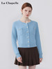 会员福利【绵羊毛/软糯亲肤】拉夏贝尔/La Chapelle纯色圆领双口袋排扣针织开衫女新款高级感软糯长袖毛衣 商品缩略图4